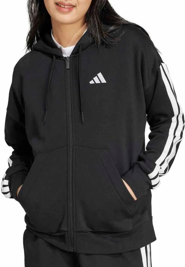 Adidas Sportswear Sweatjack met labelstitching en kangoeroezak
