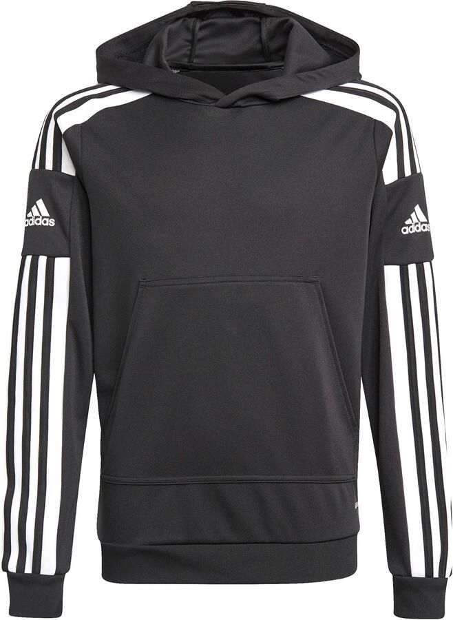 Adidas Perfor ce Junior Squadra 21 voetbalhoodie zwart wit Sportsweater Polyester Capuchon 152