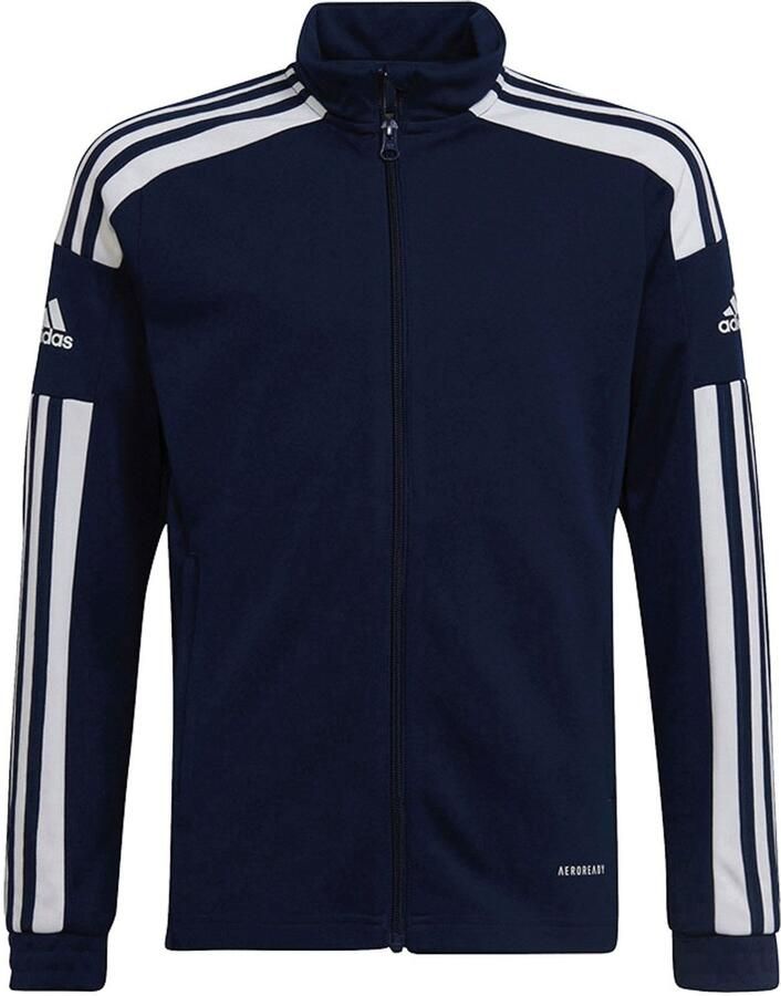 Adidas Perfor ce Junior sportvest Squadra 21 donkerblauw wit Polyester Opstaande kraag 164