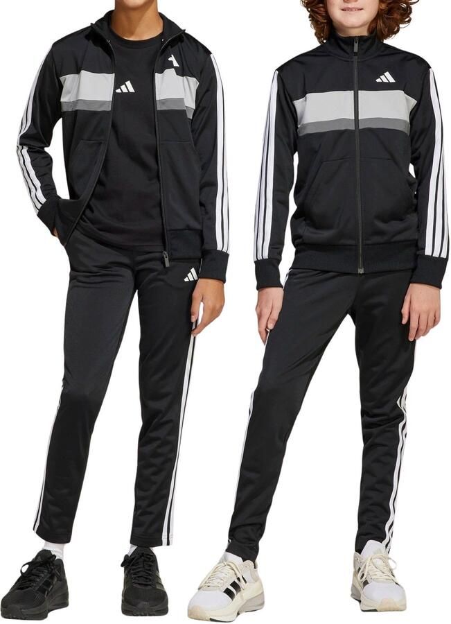 Adidas Seasonal Essentials Tiberio 3-Stripes Tricot Trainingspak Kids Zwart Kind Zwart - Foto 2
