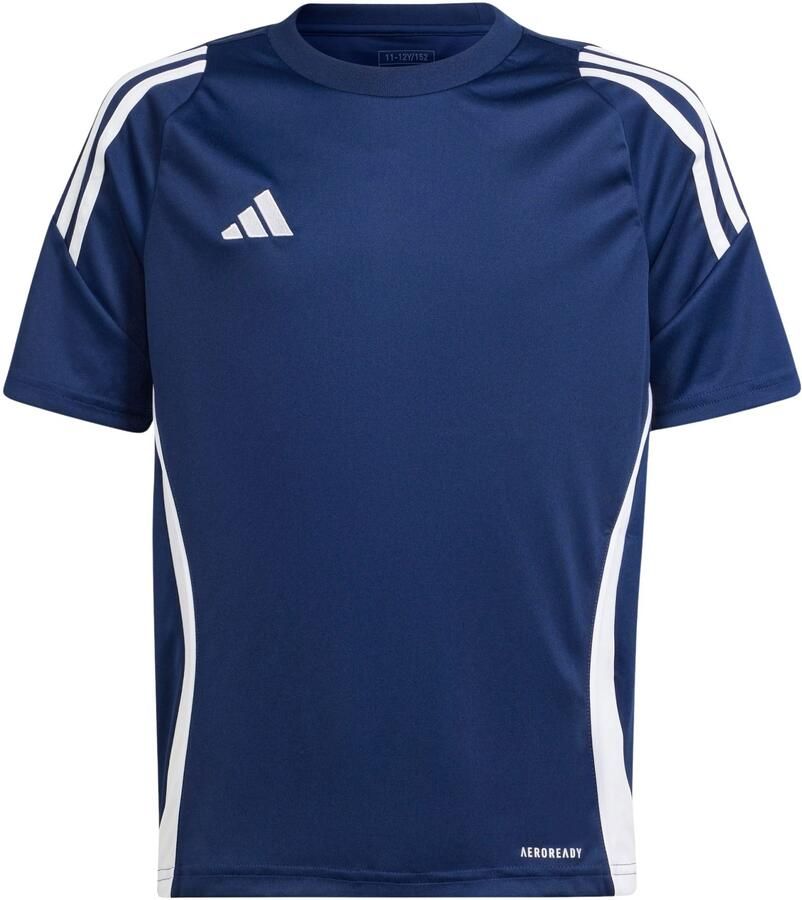 Adidas Perfor ce Junior voetbalshirt Tiro donkerblauw wit Sport t-shirt Polyester Ronde hals 152