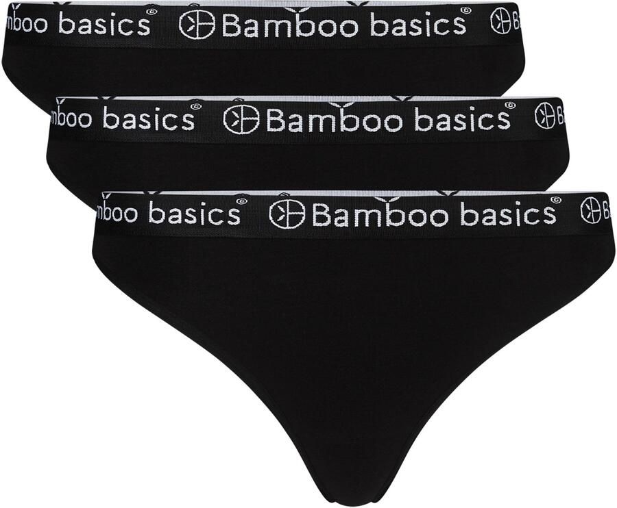 Bamboo Basics string Emma met bamboe (set van 3) zwart - Foto 3