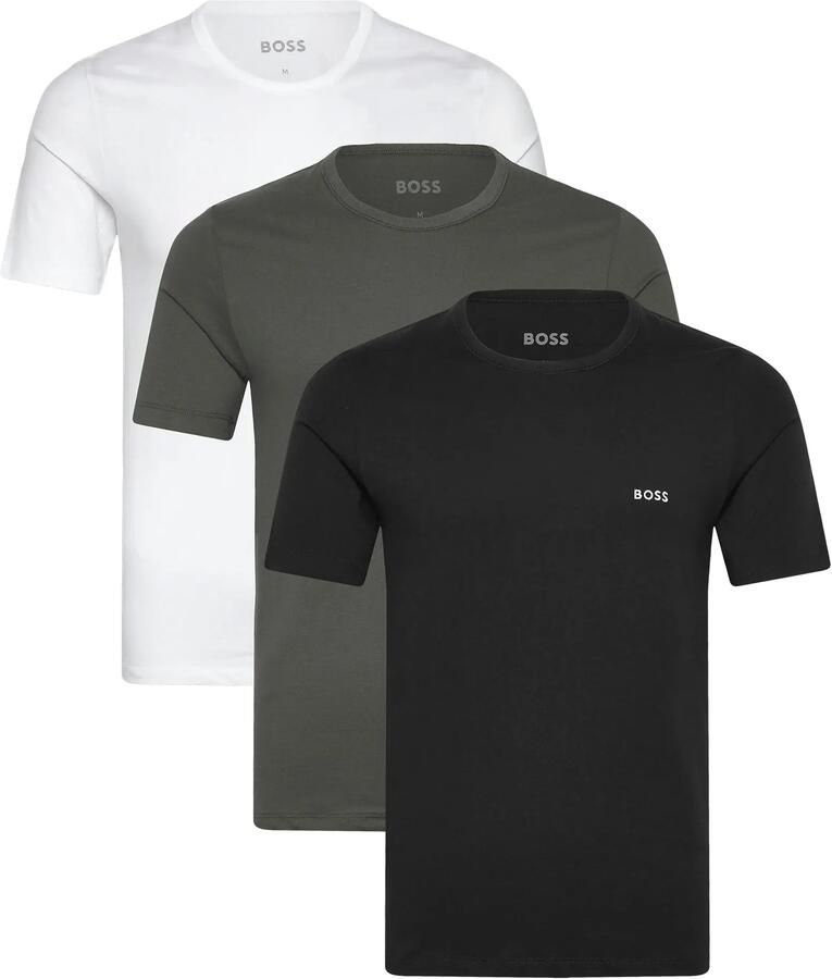 Boss Regular fit T-shirt van puur katoen in een set van 3 stuks