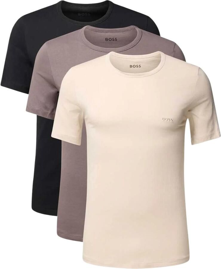 Boss Regular fit T-shirt in set van 3 van puur katoen