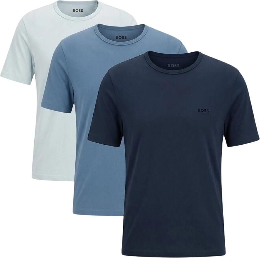 Boss Slim fit T-shirts van puur katoen in set van 3