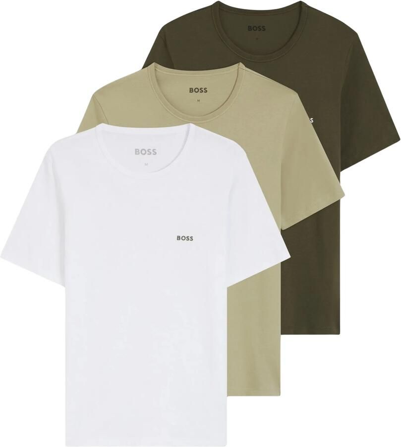 Boss Slim fit T-shirts van puur katoen in set van 3