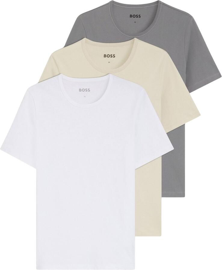 Boss Slim fit T-shirts van puur katoen in set van 3