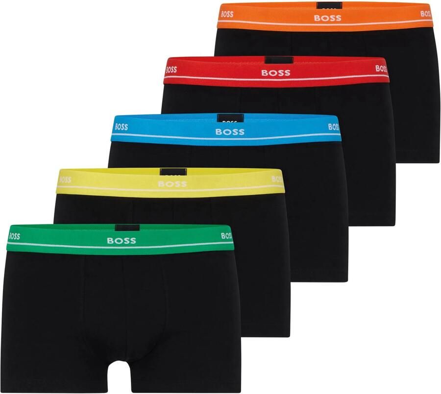 Boss Boxershort met elastische band met label in een set van 5 stuks model 'Essential'