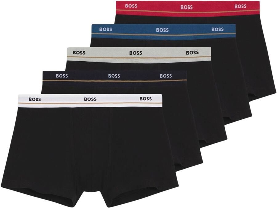 Boss slim fit trunks van katoenmix in set van 5 model 5P ESSENTIAL' - Foto 2