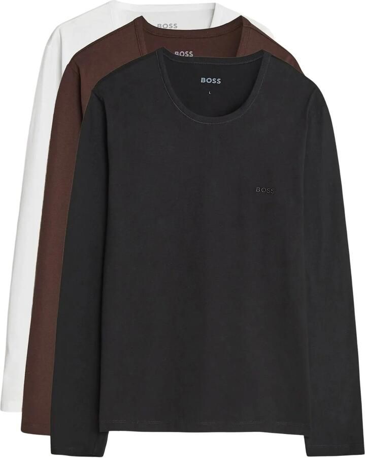 Boss Regular fit shirt met lange mouwen van puur katoen in set van 3