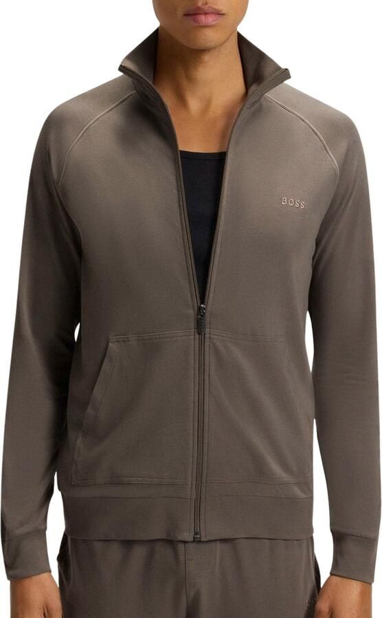 Boss Regular fit sweatjack van katoenmix