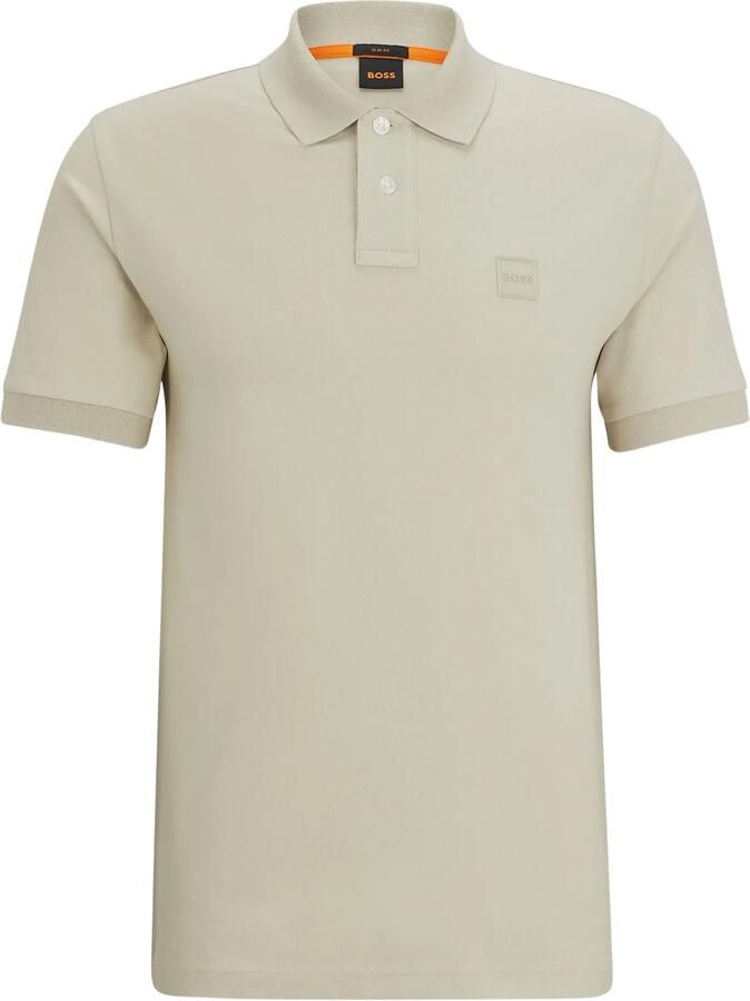 Boss Orange Stijlvolle Beige Polo met Slim Fit en Korte Mouwen Beige Heren