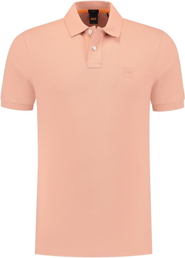 Boss Orange Slim fit poloshirt met labelpatch model 'Passenger'