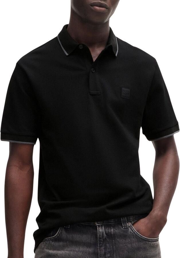 Boss Polo Shirt Korte Mouw Slim Fit Passertip Polo Shirt Black - Foto 4