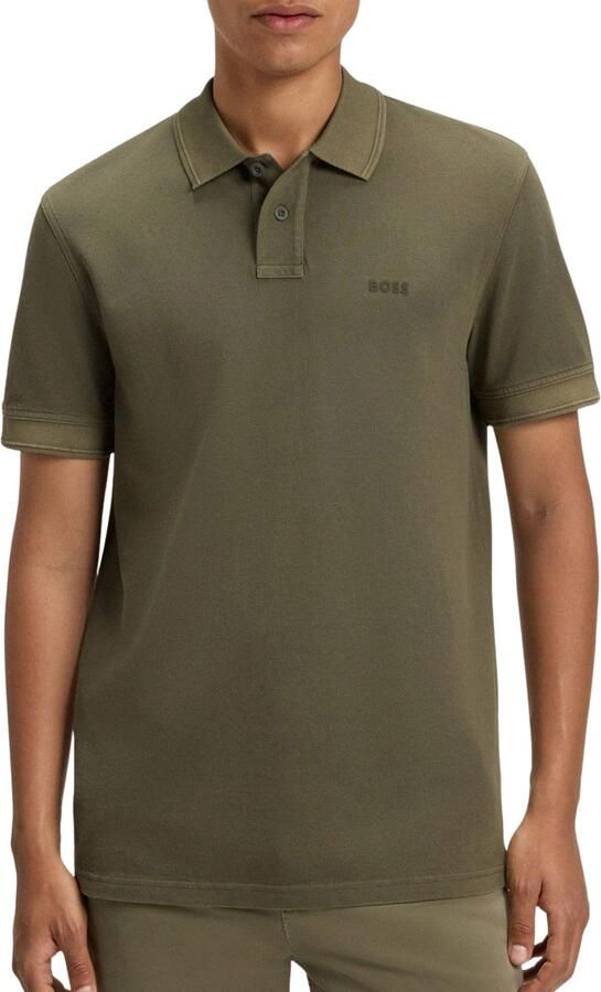 Boss Polo Shirt Korte Mouw Prime Cotton Pique Polo Shirt Open Green - Foto 6