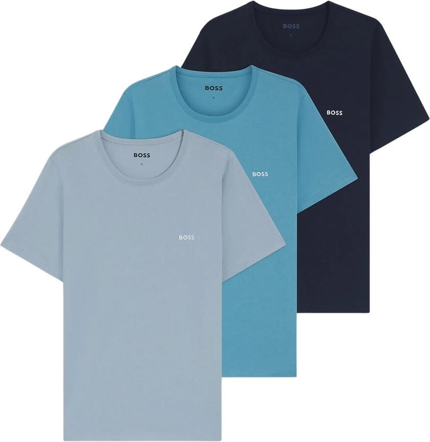 Boss Regular fit T-shirt van puur katoen in een set van 3 stuks