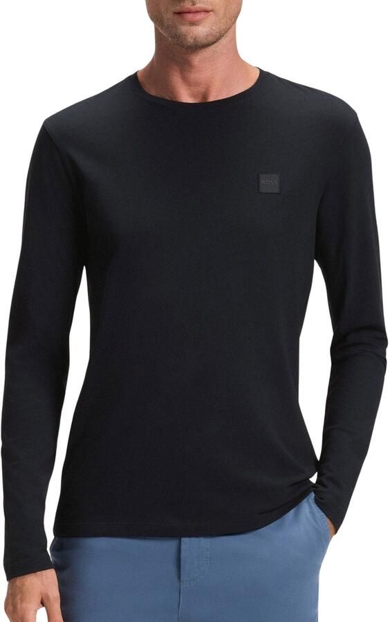 Boss Orange Shirt met lange mouwen Tacks met merkembleem op de borst