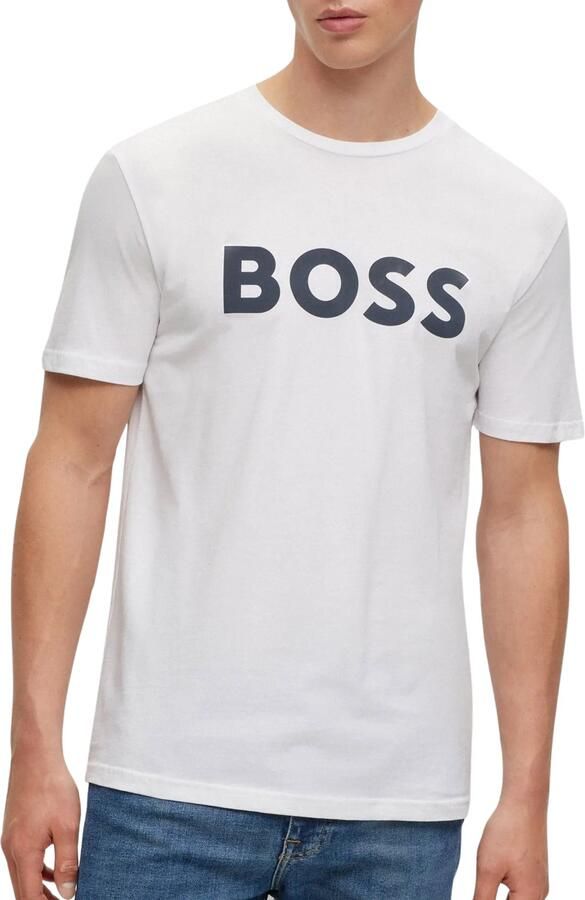Hugo Boss Heren T-shirt Wit Katoen Ronde Hals White Heren