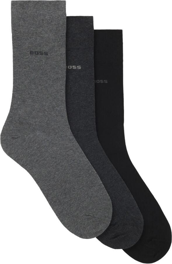 BOSS Basic sokken 3P RS Uni Colors met ingenaaid logo-opdruk (3 paar) - Foto 4
