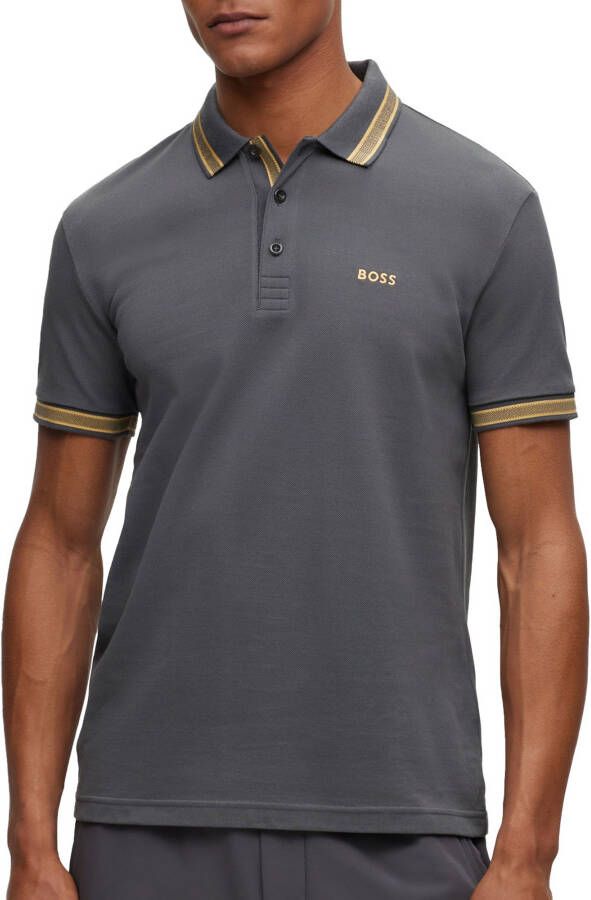 Hugo Boss Grijze poloshirt met korte mouwen Gray Heren