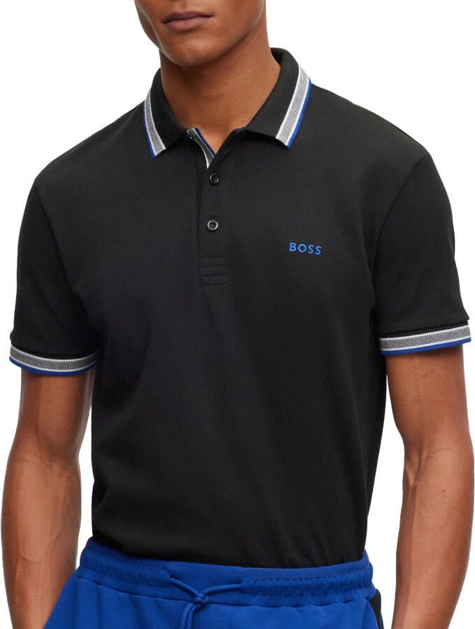 Boss Paddy Curved Logo Polo Heren
