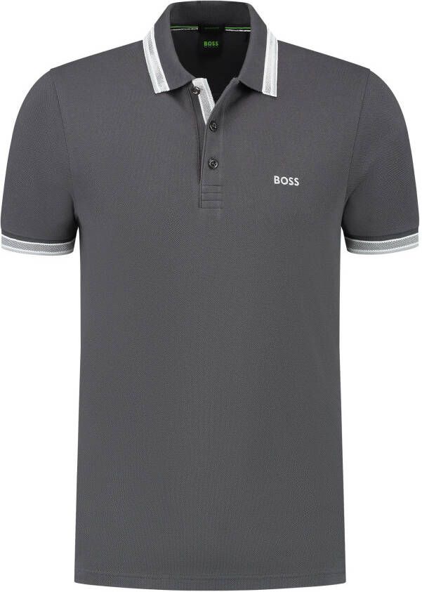 Hugo Boss Grijze 3-knoops Polo Shirt Gray Heren