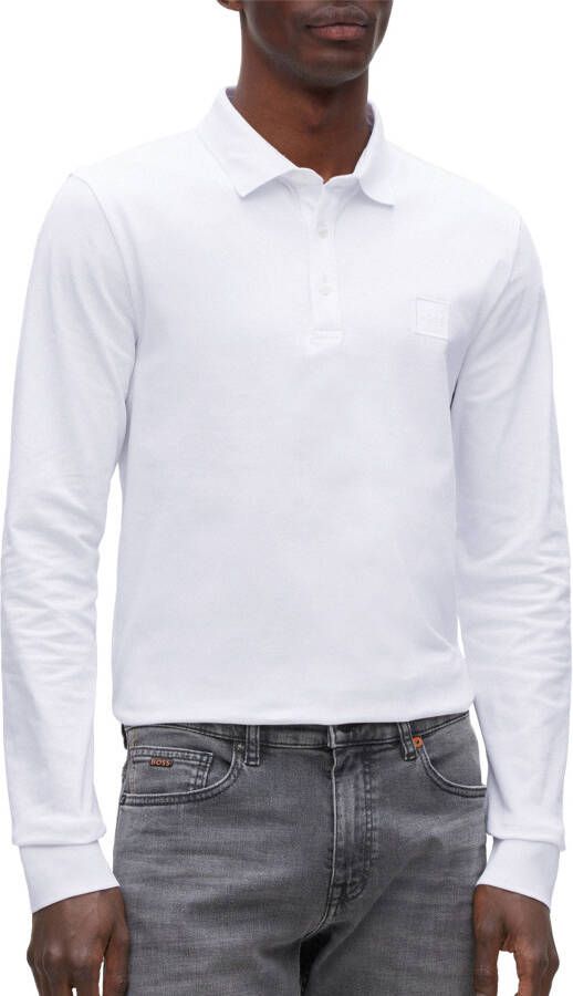 Hugo Boss Slim Fit Polo Shirt van Biologisch Katoen Wit Heren