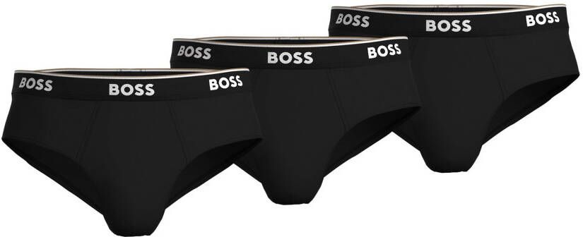 Hugo Boss Stretch Katoen Elastische Taille Briefs 3-Pack Black Heren