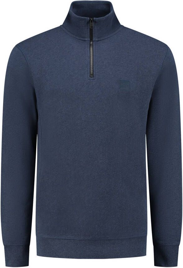 Hugo Boss Elegant Bio Sweatshirt met Geborsteld Finish Blue Heren