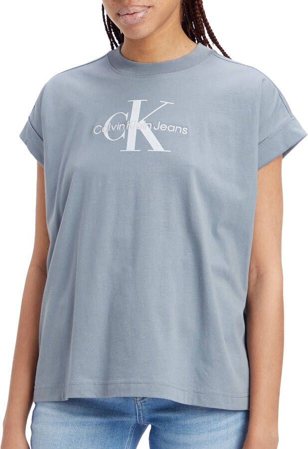 Calvin Klein T-shirt met brede omgeslagen boorden aan de mouwen - Foto 2