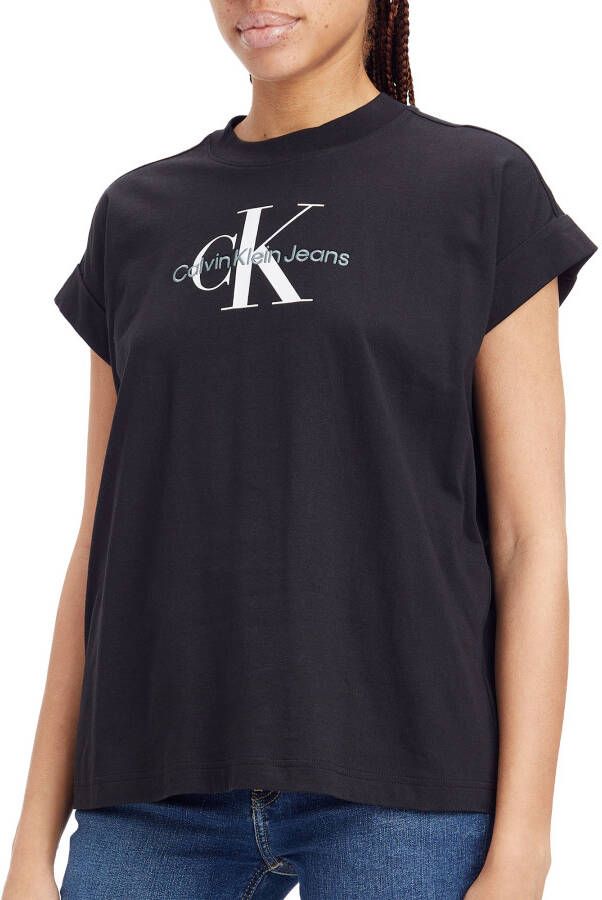 Calvin Klein Jeans T-shirt met vaste mouwomslag model 'ARCHIVAL MONOLOGO'