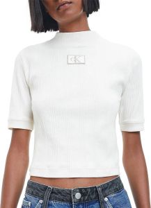 Calvin Klein Jeans T-shirt in geribde look model 'BADGE RIB SHORT SLEEVE'