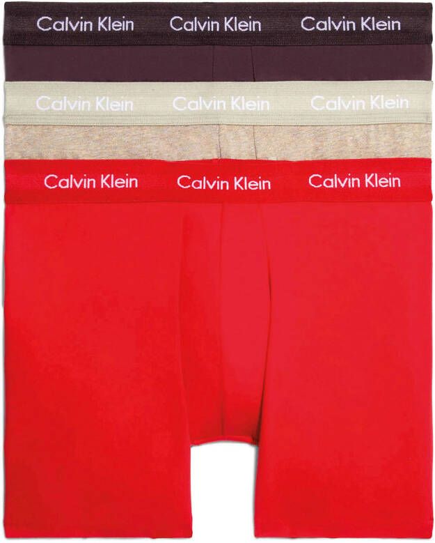 Calvin Klein Boxershort BOXER BRIEF 3PK met contrastkleurige band (3 stuks Set van 3)