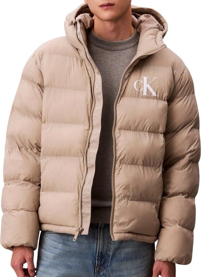 Calvin Klein Jeans Regular fit gewatteerd jack met logoprint model 'Monogram'