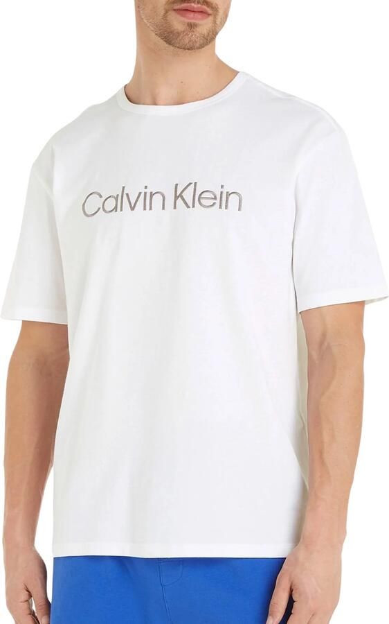 Calvin Klein Geborduurd Logo Stretch T-shirt White Heren