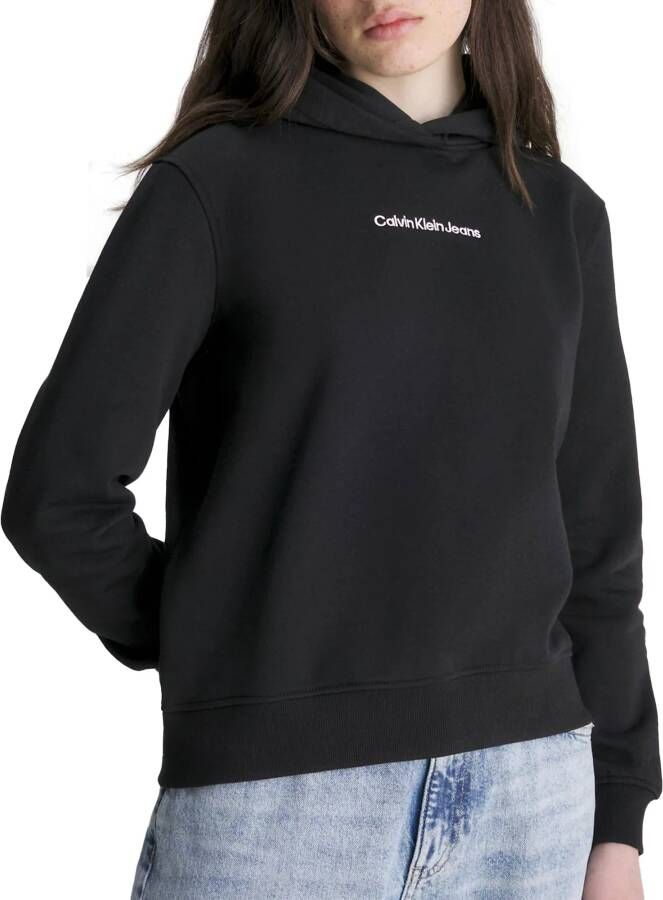 Calvin Klein Biologisch katoenen hoodie Stijlvolle dames sweatshirt Black Dames