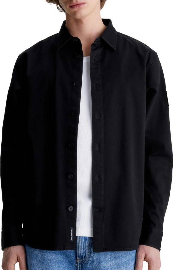 Calvin Klein Jeans Zwarte Katoenen Overhemd Herfst Winter Collectie Black Heren