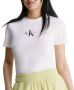 Calvin Klein Jeans Dames Wit T-shirt Korte Mouw Herfst Winter White Dames - Thumbnail 1
