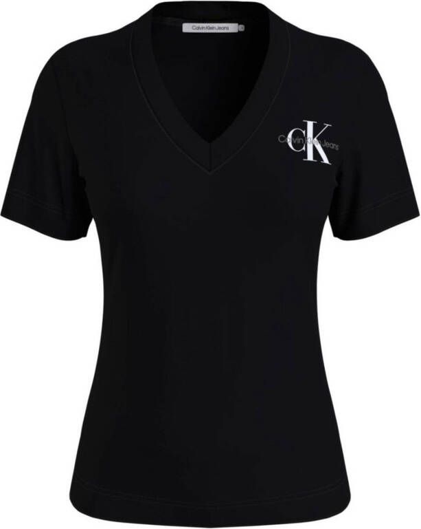 Calvin Klein Shirt met V-hals MONOLOGO SLIM V-NECK TEE met logoprint