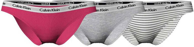 Calvin Klein Bikinibroekje in uni en gestreept (3 stuks Set van 3)