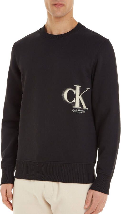 Calvin Klein Bedrukte longsleeve sweatshirt Hoogwaardig & veelzijdig Zwart Heren