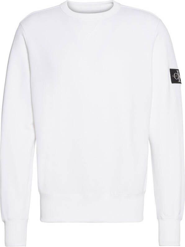 Calvin Klein Witte katoenen trui met logo White Heren