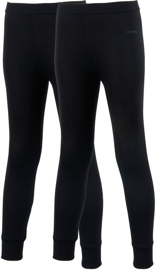 Campri kids thermobroek set van 2 zwart Thermo ondergoed Polyester 140