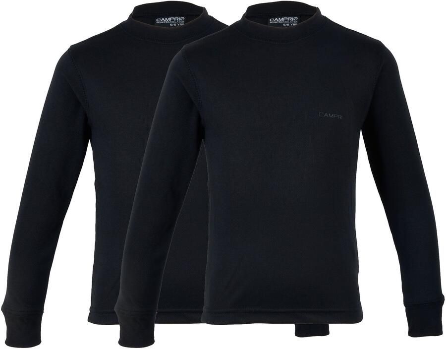 Campri kids thermoshirt zwart (set van 2) Thermo ondergoed Polyester Ronde hals - Foto 2
