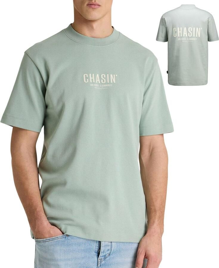 CHASIN' oversized T-shirt met backprint groen - Foto 3