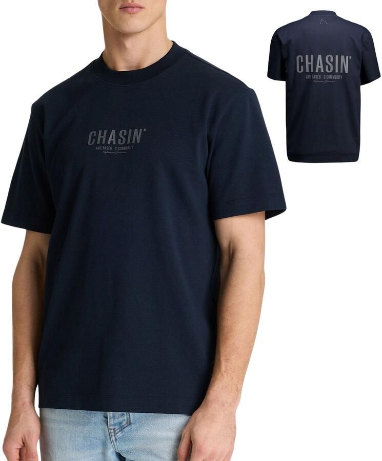 CHASIN' oversized T-shirt met backprint donkerblauw - Foto 4