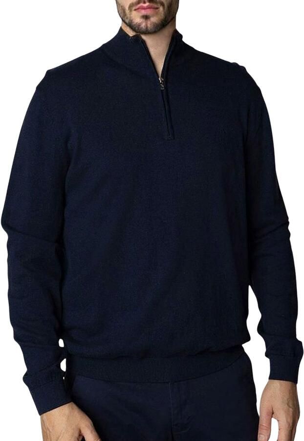 Clean Cut Copenhagen Claude Half Zip Knit Sweater Heren