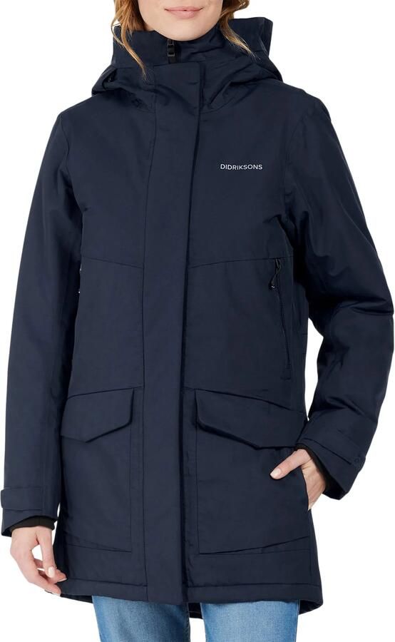 Didriksons Verstelbare Parka met Rits en Capuchon Blue Dames - Foto 2