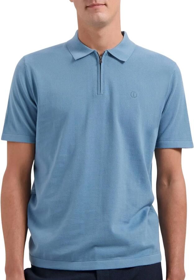 DSTREZZED Heren Polo's & T-shirts Dorian Zip Polo Blauw