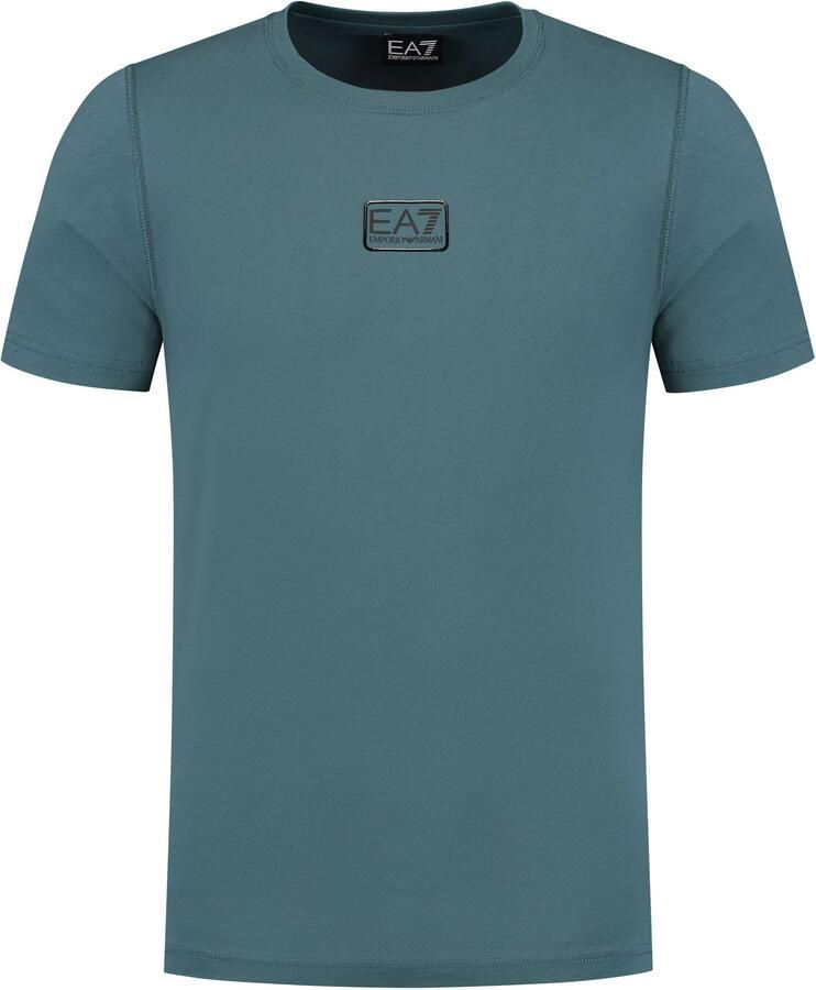 Emporio Armani EA7 Casual Katoenen T-Shirt Blue Heren